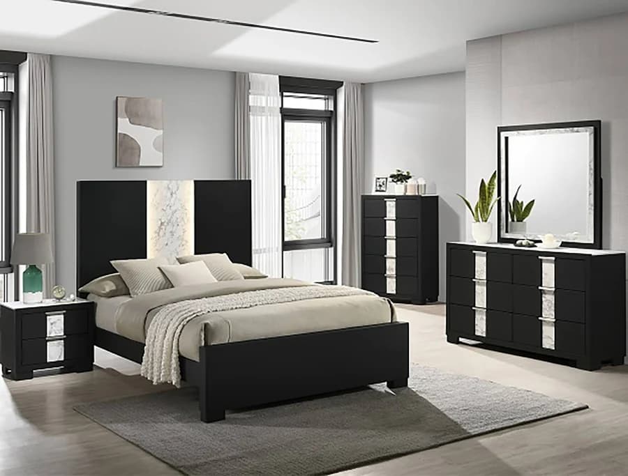 Rangley - Queen Bed Complete - Black