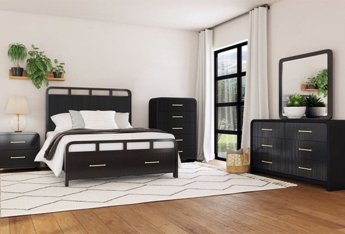 Ridgemont Black Bed Complete