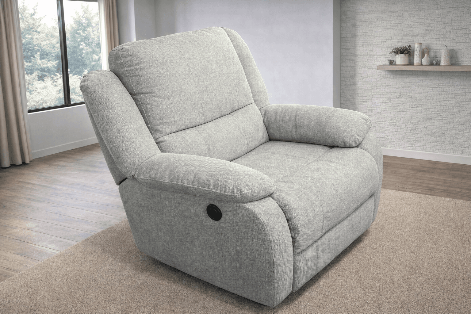 Grey Power Recliner Chair