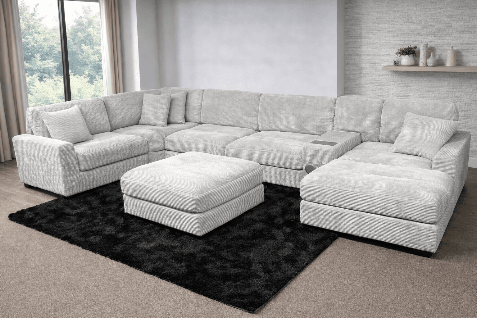 White U-Shape Sectional