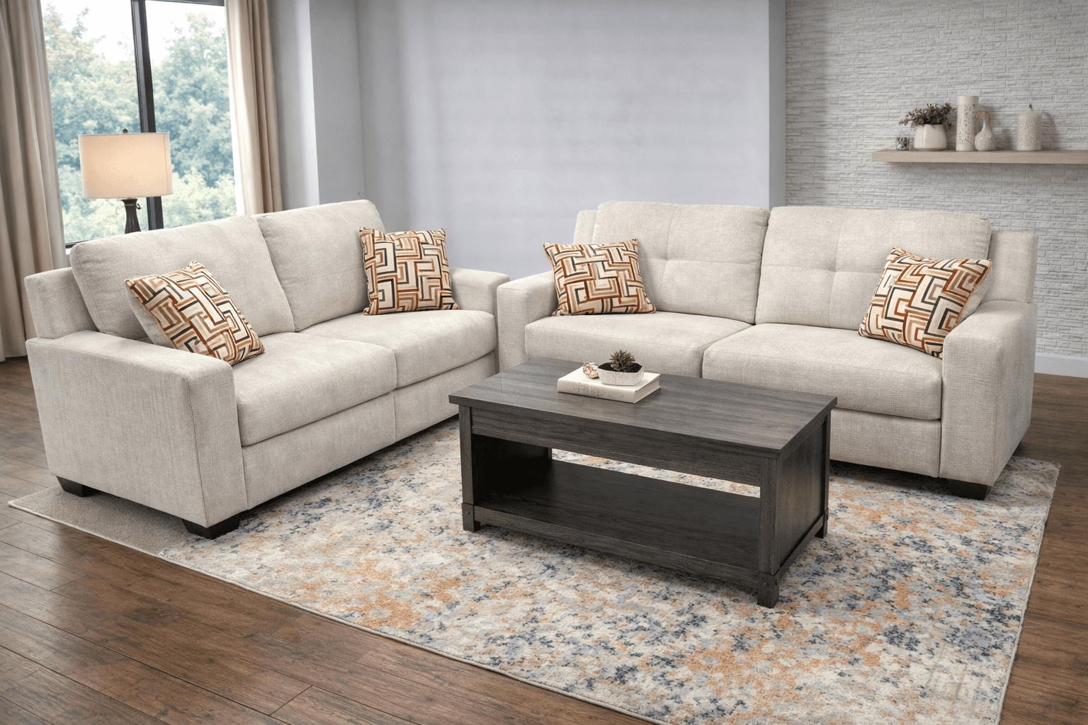 Beige Sofa & Loveseat Set