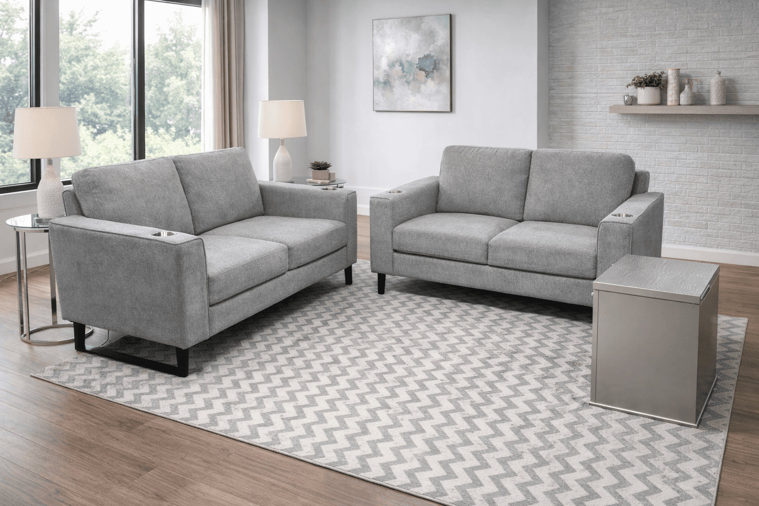 Grey Sofa & Loveseat Set